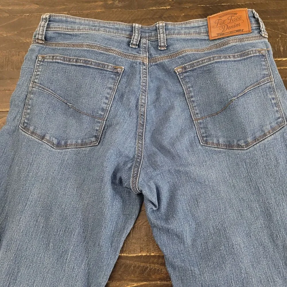Fat Face Men's Slim Straight Denim Jeans 32x29 Classic Blue Wash